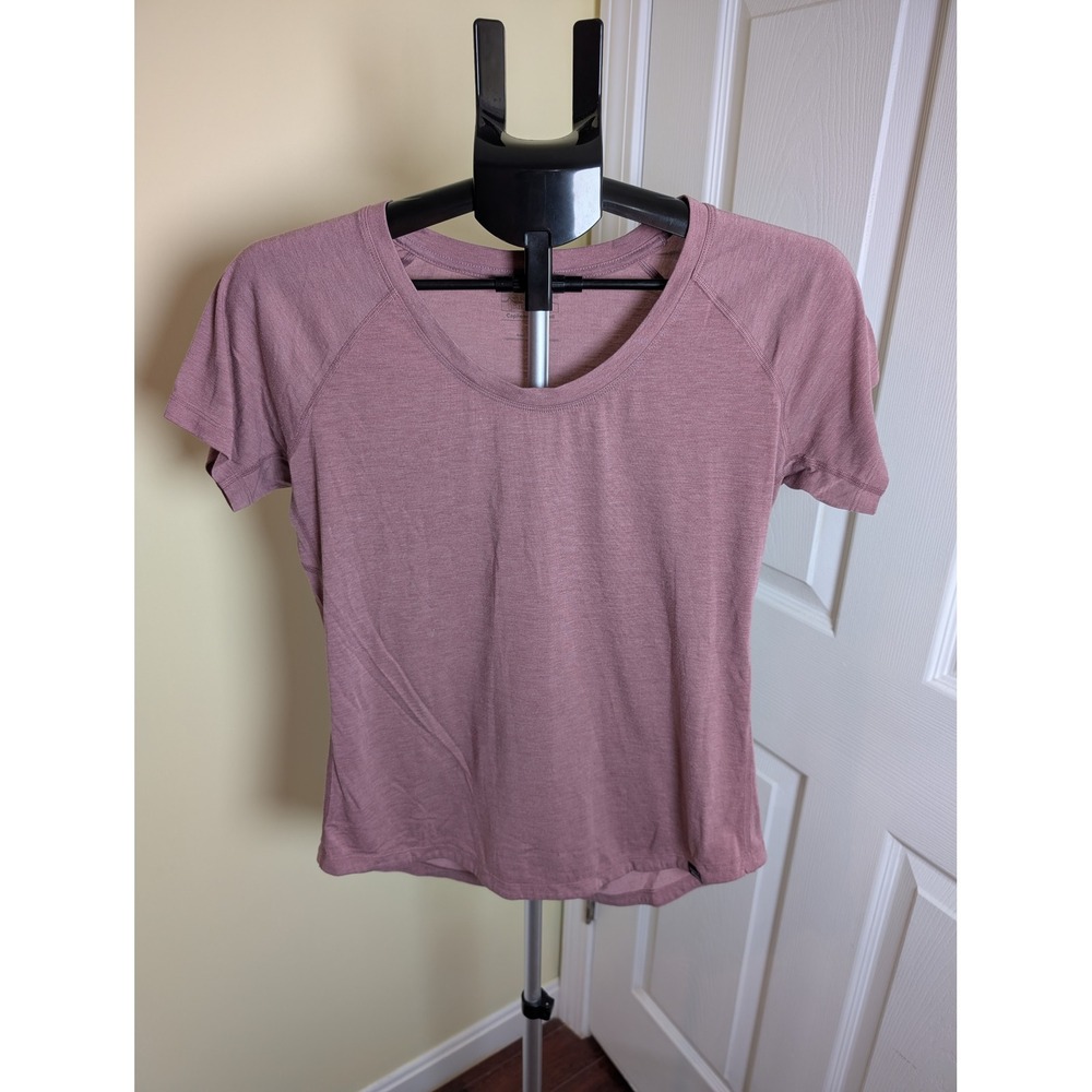 Patagonia Capilene Cool Trail Shirt Womens M Pink Heathered Scoop Neck Raglan